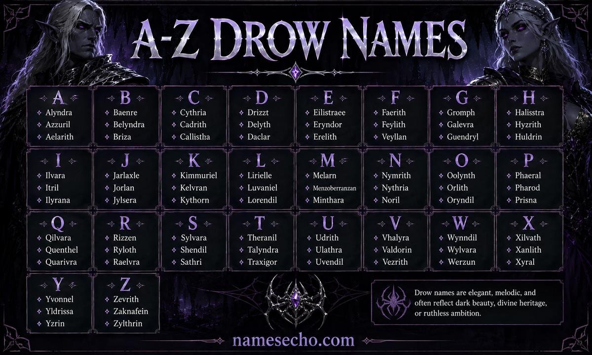 A-Z Drow Names