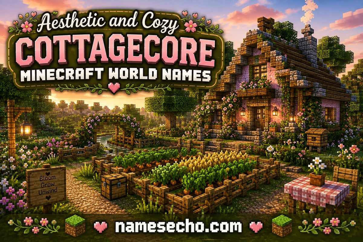 Aesthetic and Cozy Cottagecore Minecraft World Names