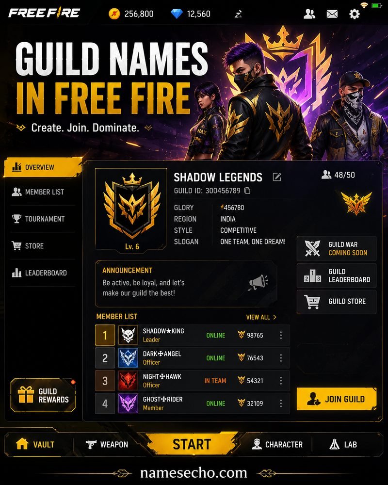 Guild Names in Free Fire