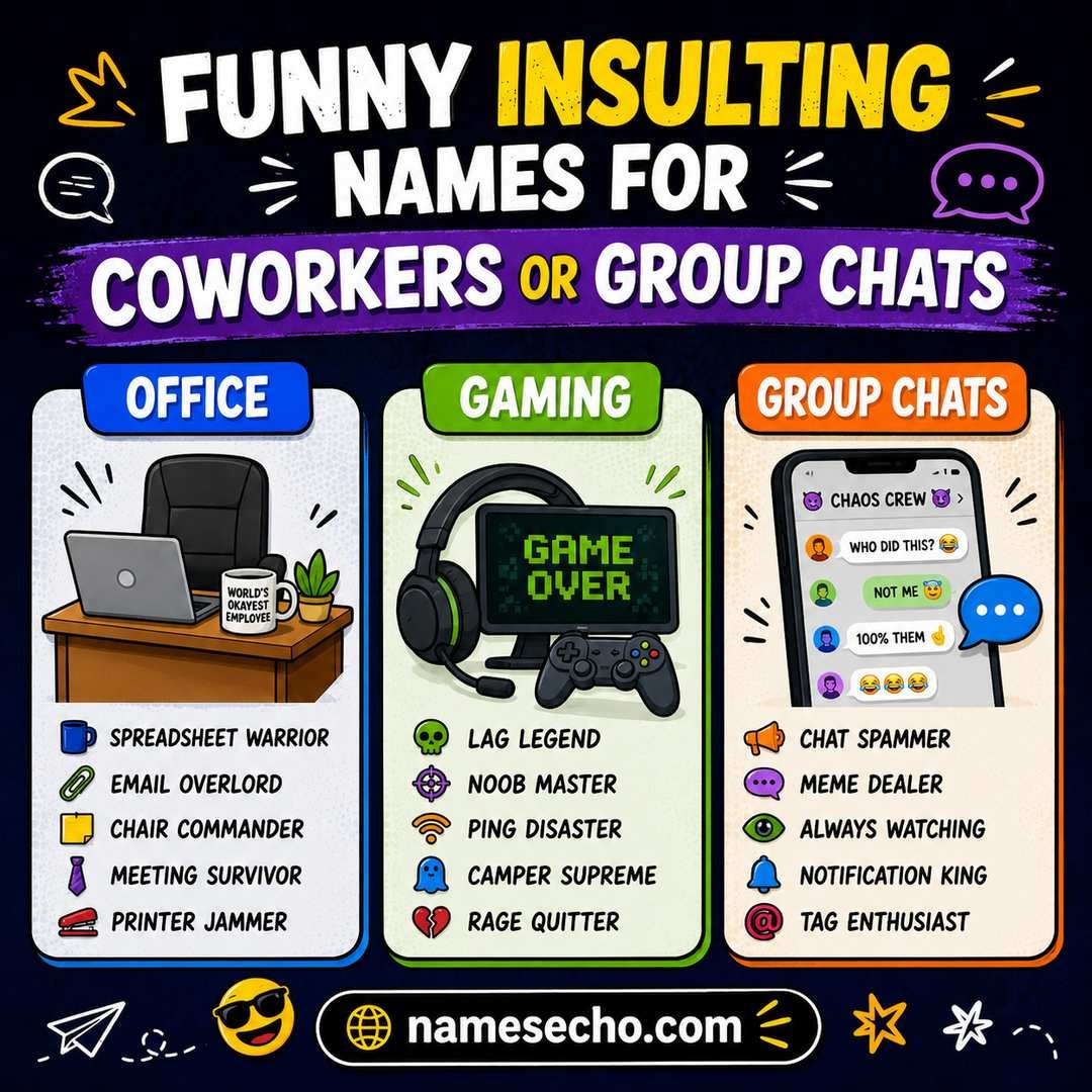 Funny Insulting Names for Coworkers