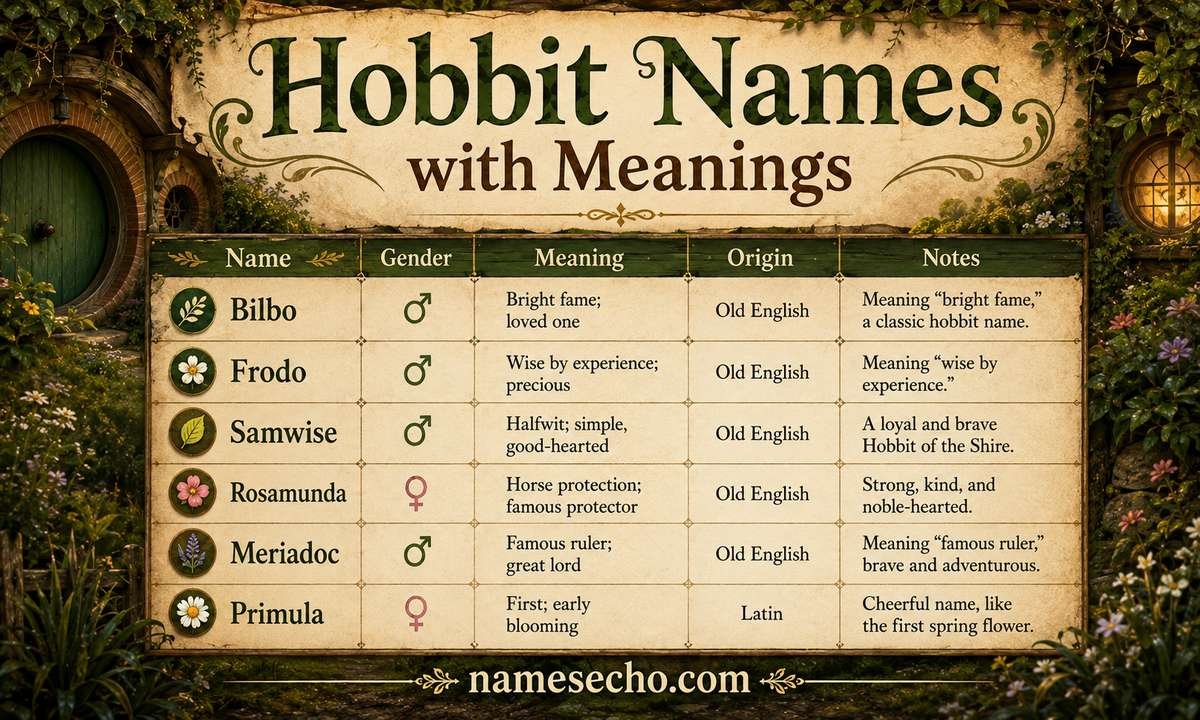Hobbit Names with Meanings