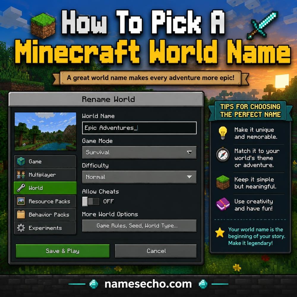 How To Pick A Minecraft World Name