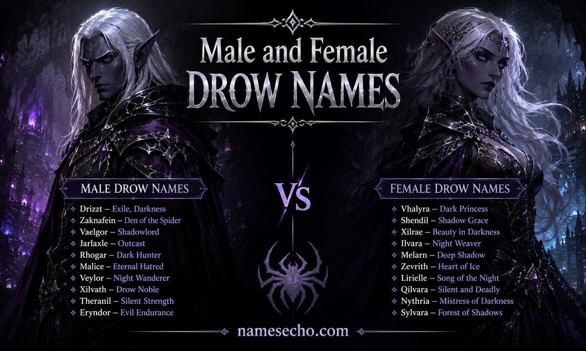 Male and Female Drow Names