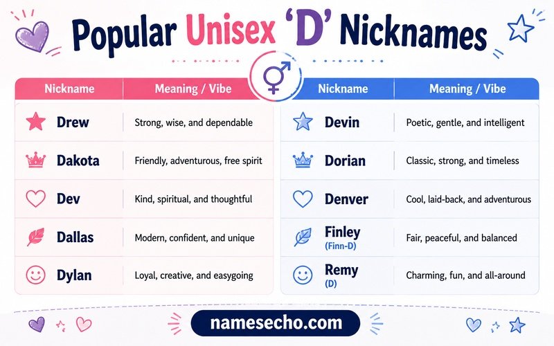Popular Unisex 'D' Nicknames