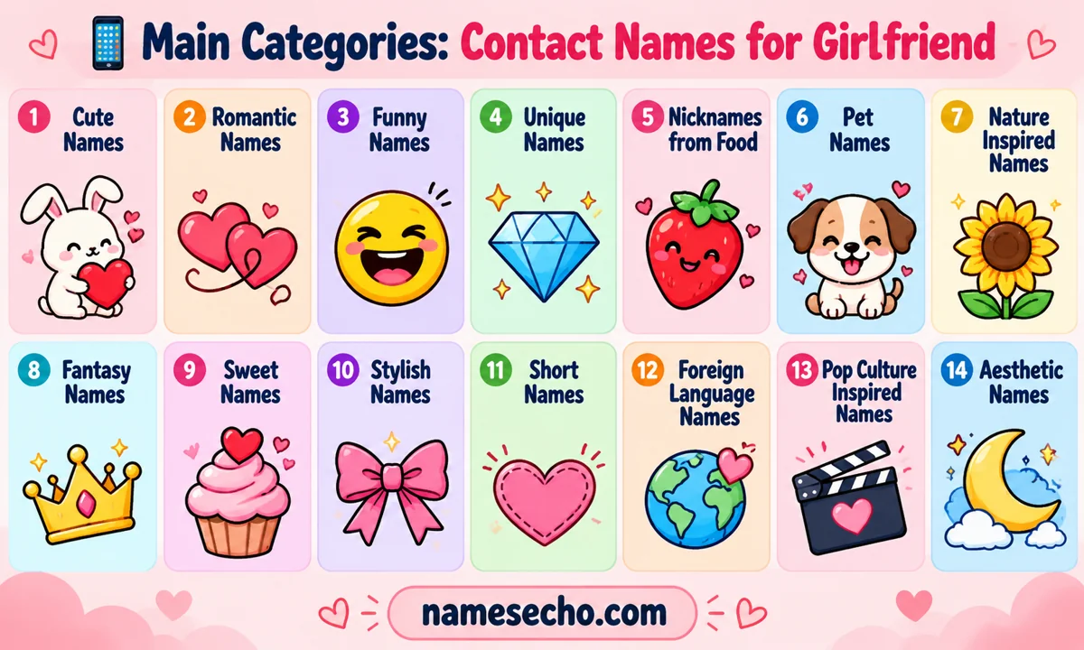 📱 Main Categories: Contact Names for Girlfriend