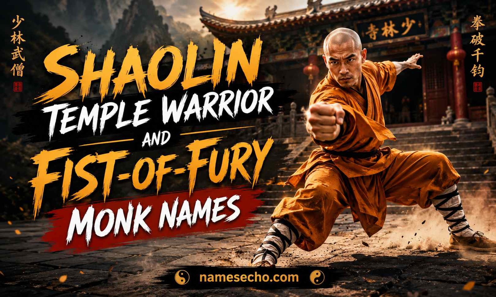 Shaolin Temple Warrior and Fist-of-Fury Monk Names
