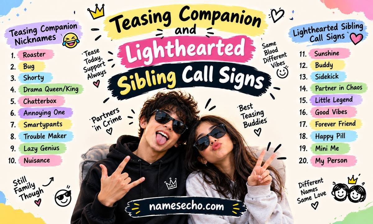 Teasing Companion and Lighthearted Sibling Call Signs