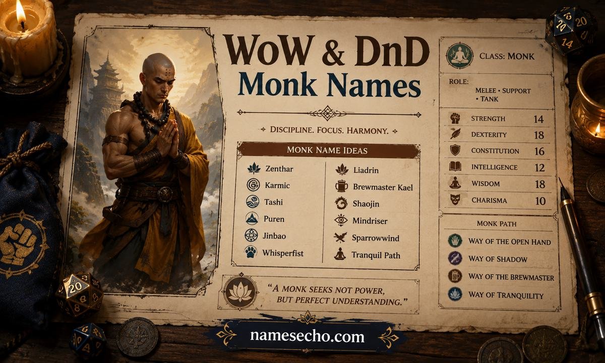 WoW & DnD Monk Names